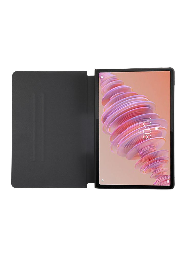 For Lenovo Tab Plus Shockproof Case PU Leather Tablet Cover with Stand - Blue - Image 2